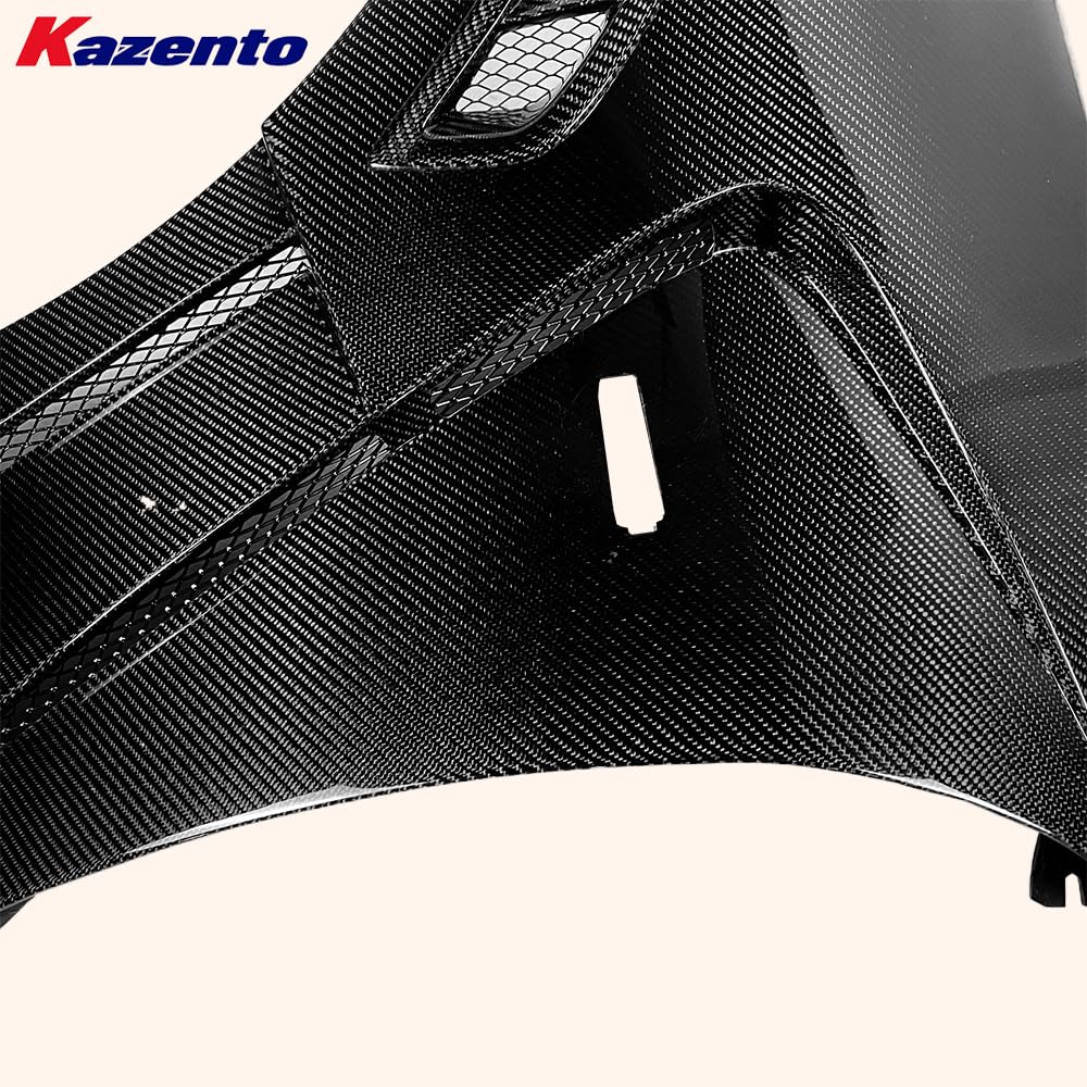 Kazento For Infiniti G37 2 Door Coupe 2008-13 Carbon V3 Style Front Bumper Vent Fender - Kazento Carbon Parts