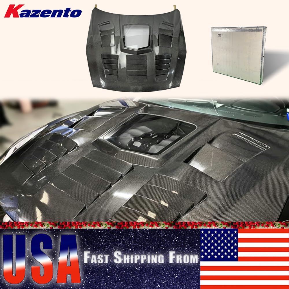 Kazento USA Shipping For Nissan GTR R35 CBA DBA CLR Style Vented Clear Glass Carbon Fiber Front Hood - Kazento Carbon Parts