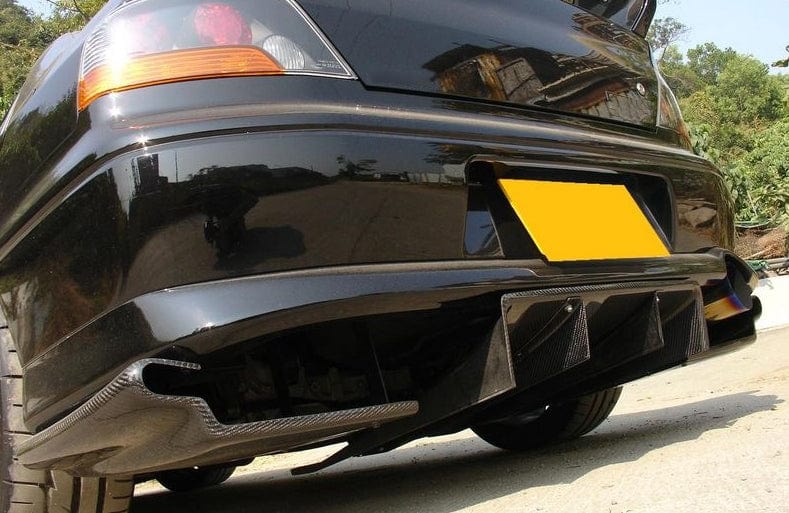 98-07 Mitsubishi Evolution EVO 5 6 7 8 9 Sedan Carbon Rear Diffuser Kazento Carbon Parts Carbon Fiber EVO56789-DIF-3P-KZ-CF