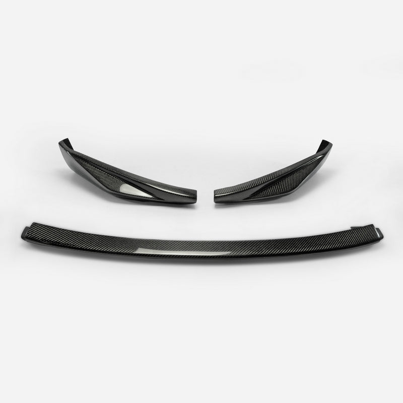 For Nissan 09-12 370Z Z34 Zenki Early Model Jdm Front Bumper Lip Chin Splitter Spoiler 3Pcs (Pre-Facelift) Carbon Fiber Body Kits - Kazento Carbon Parts