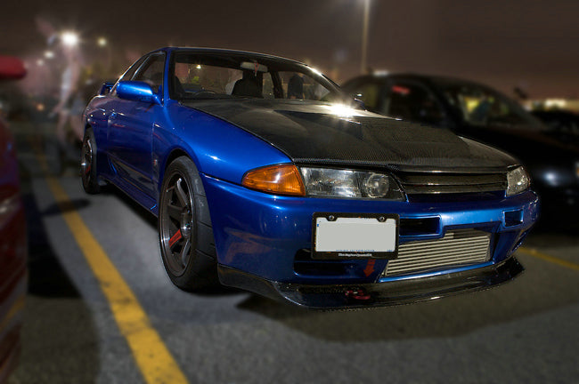 For Nissan Skyline R32 (GTR only) OEM Style Red Carbon Fiber Front Bumper Grille - Kazento Carbon Parts