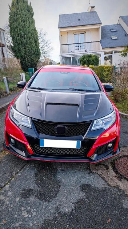 Honda Civic Type R FK2 15-17 Double Side Carbon Front Vented Hood