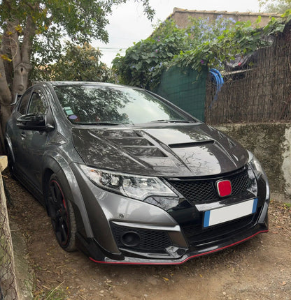 Honda Civic Type R FK2 15-17 Double Side Carbon Front Vented Hood