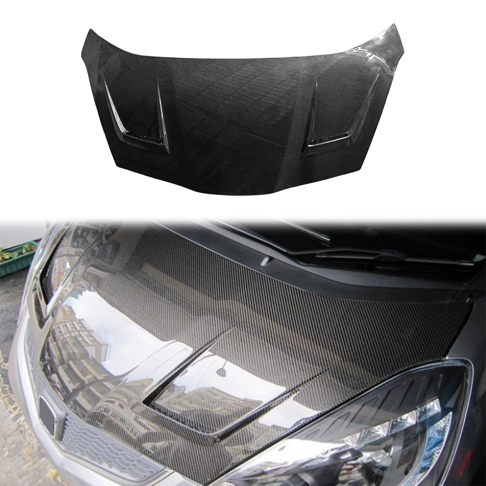 For Honda Fit GE8 V2 Style Front Vented Hood 2008-2014