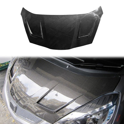 For Honda Fit GE8 V2 Style Front Vented Hood 2008-2014