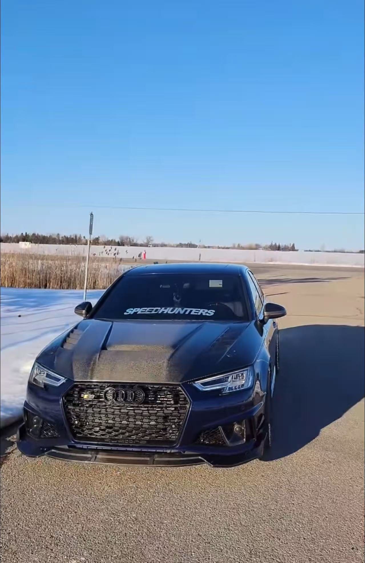 Audi A4 S4 RS4 B9 B9.5 Vented Hood Bonnet 2016-2023 Kazento Carbon Parts Carbon Fiber S4-HOOD-ADL-CF