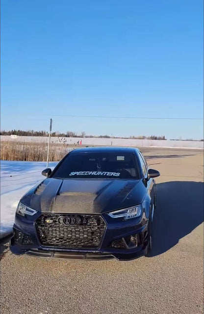 Audi A4 S4 RS4 B9 B9.5 Vented Hood Bonnet 2016-2023 Kazento Carbon Parts Carbon Fiber S4-HOOD-ADL-CF