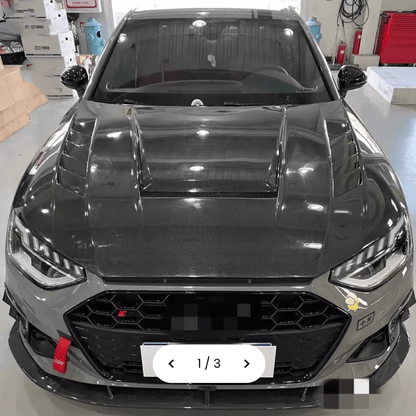Audi A4 S4 RS4 B9 B9.5 Vented Hood Bonnet 2016-2023 Kazento Carbon Parts Carbon Fiber S4-HOOD-ADL-CF