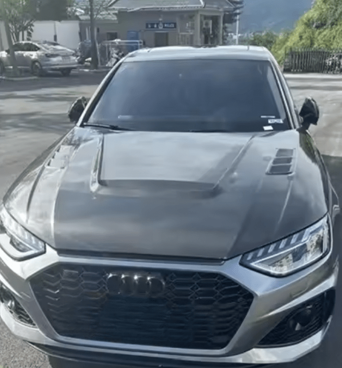 Audi A4 S4 Sline RS4 B9 B9.5 Front Vents Hood Bonnet 2016-2023 Kazento Carbon Parts Carbon Fiber RS4-HOOD-LN-CF