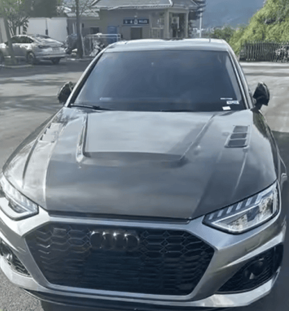 Audi A4 S4 Sline RS4 B9 B9.5 Front Vents Hood Bonnet 2016-2023 Kazento Carbon Parts Carbon Fiber RS4-HOOD-LN-CF