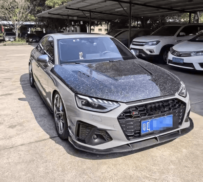 Audi A4 S4 Sline RS4 B9 B9.5 Front Vents Hood Bonnet 2016-2023 Kazento Carbon Parts Carbon Fiber RS4-HOOD-LN-CF