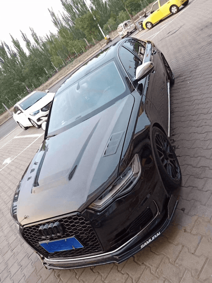 AUDI A6 S6 RS6 C7 C7.5 Front Vented Bonnet Hood 2013-2018 Kazento Carbon Parts Carbon Fiber S6-HOOD-LN-CF