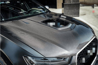 AUDI A6 S6 RS6 C7 C7.5 IMP Style Glass Vented Hood Bonnet 2013-2018 Kazento Carbon Parts Carbon Fiber S6-HOOD-XSJ-CF
