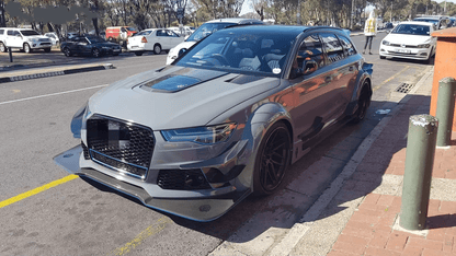 AUDI A6 S6 RS6 C7 C7.5 IMP Style Glass Vented Hood Bonnet 2013-2018 Kazento Carbon Parts Carbon Fiber S6-HOOD-XSJ-CF