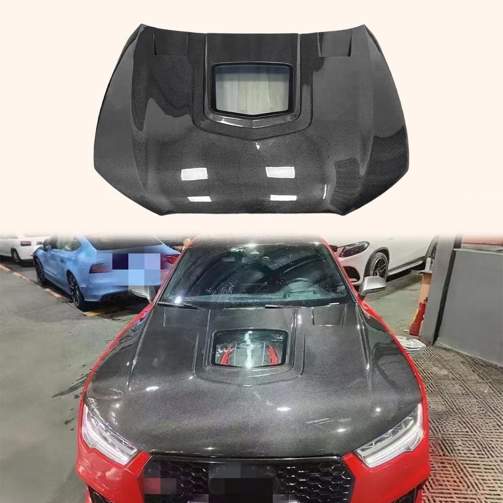 AUDI A6 S6 RS6 C7 C7.5 IMP Style Glass Vented Hood Bonnet 2013-2018