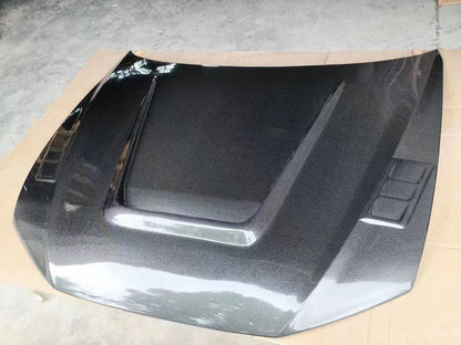 AUDI A6 S6 RS6 C8 Front Vented Bonnet Hood 2019-2025 Kazento Carbon Parts Carbon Fiber RS6-HOOD-LN-CF
