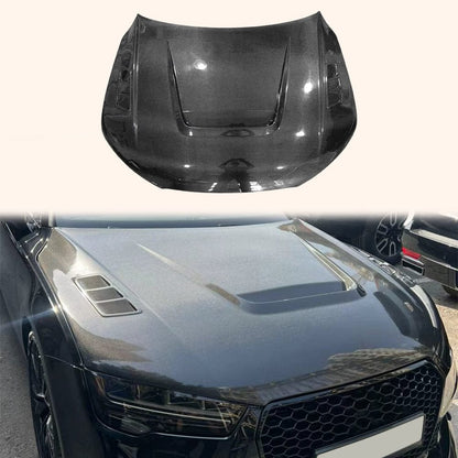 AUDI A7 S7 RS7 C7 C7.5 Front Vented Bonnet Hood 2013-2018 Kazento Carbon Parts Carbon Fiber A7-HOOD-LN-CF