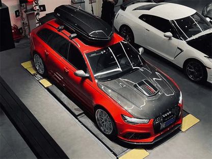 AUDI A7 S7 RS7 C7 Front Vented Hood Bonnet With Glass 2014-2017 Kazento Carbon Parts