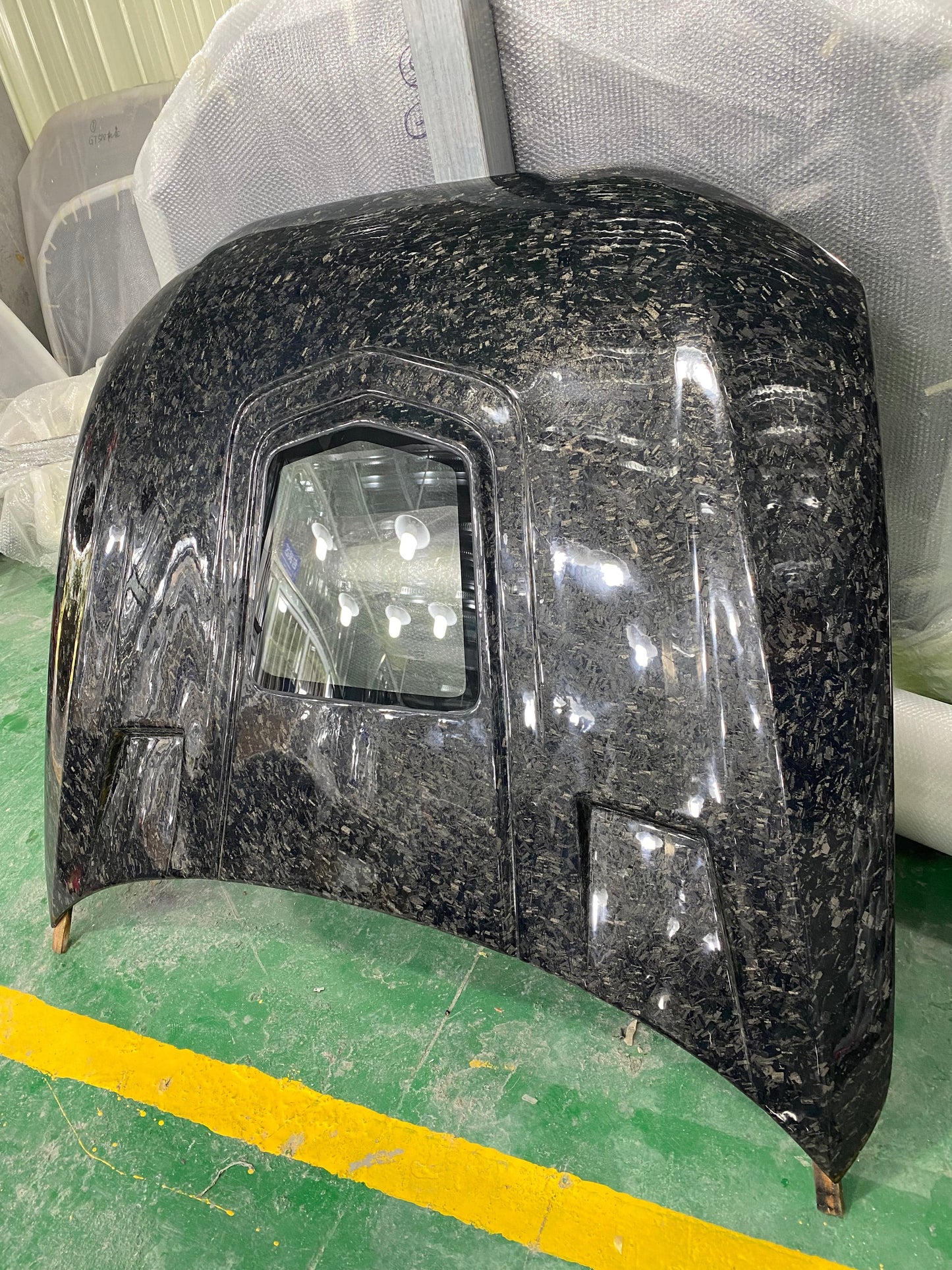 AUDI A7 S7 RS7 C7 Front Vented Hood Bonnet With Glass 2014-2017 Kazento Carbon Parts