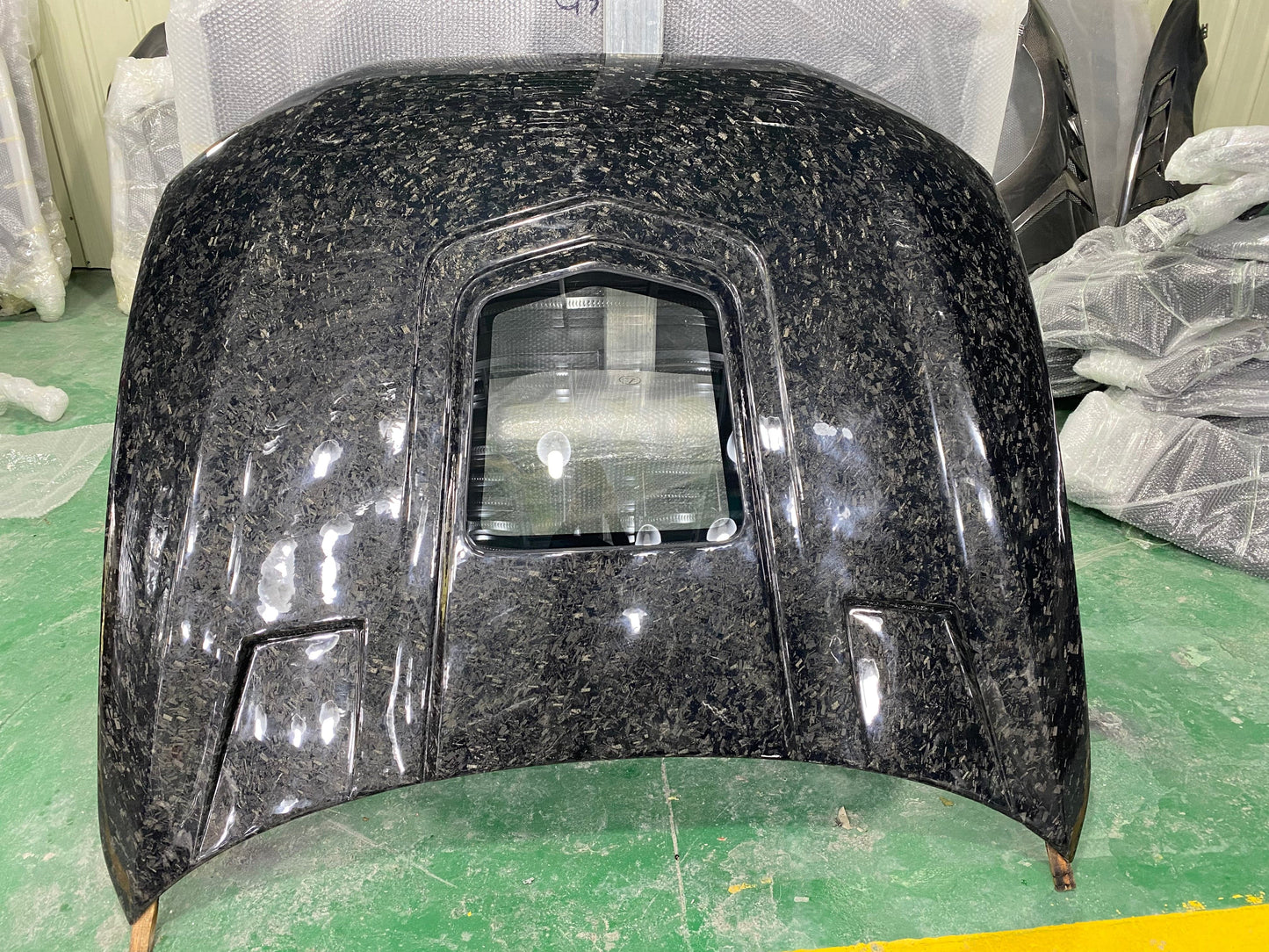 AUDI A7 S7 RS7 C7 Front Vented Hood Bonnet With Glass 2014-2017 Kazento Carbon Parts