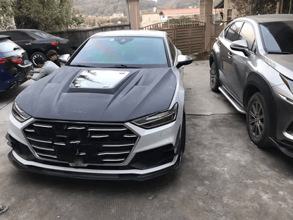 AUDI A7 S7 RS7 C8 C8.5 Vented Bonnet Hood 2019-2025 Kazento Carbon Parts Carbon Fiber S7-HOOD-LN-CF