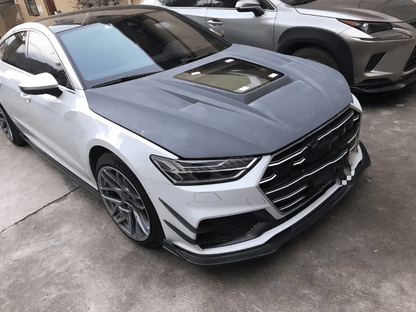 AUDI A7 S7 RS7 C8 C8.5 Vented Bonnet Hood 2019-2025 Kazento Carbon Parts Carbon Fiber S7-HOOD-LN-CF