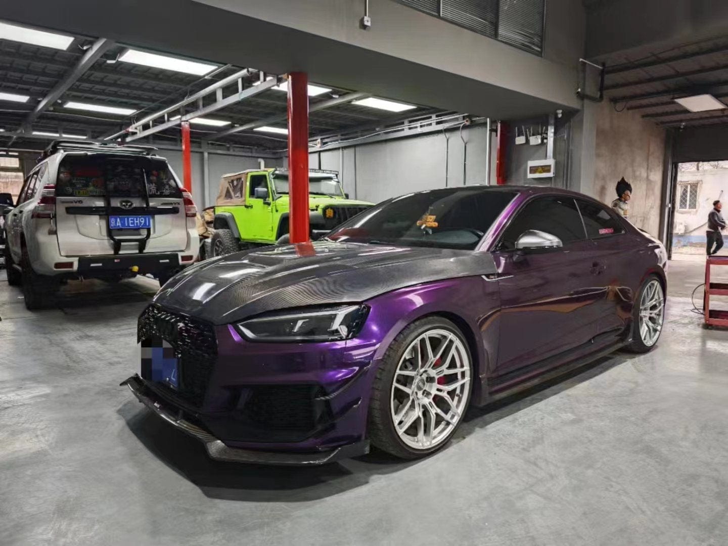 Audi B9 A5 & S5 & RS5 LN Style Front Vented Bonnet Hood 2017-2023 Kazento Carbon Parts Carbon Fiber