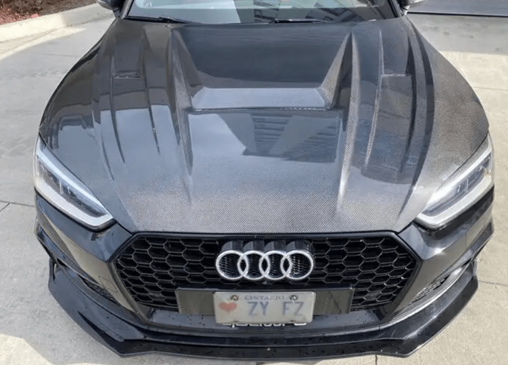 Audi B9 A5 & S5 & RS5 LN Style Front Vented Bonnet Hood 2017-2023 Kazento Carbon Parts Carbon Fiber
