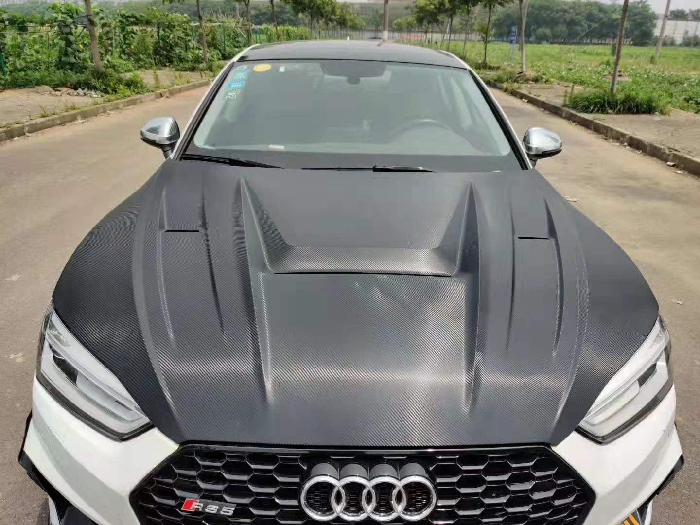 Audi B9 A5 & S5 & RS5 LN Style Front Vented Bonnet Hood 2017-2023 Kazento Carbon Parts Carbon Fiber