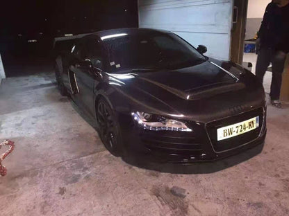 AUDI R8 Gen 1 PPI Style Front Vented Bonnet Hood 2006-2015 Kazento Carbon Parts Carbon Fiber R8-HOOD-LN-CF