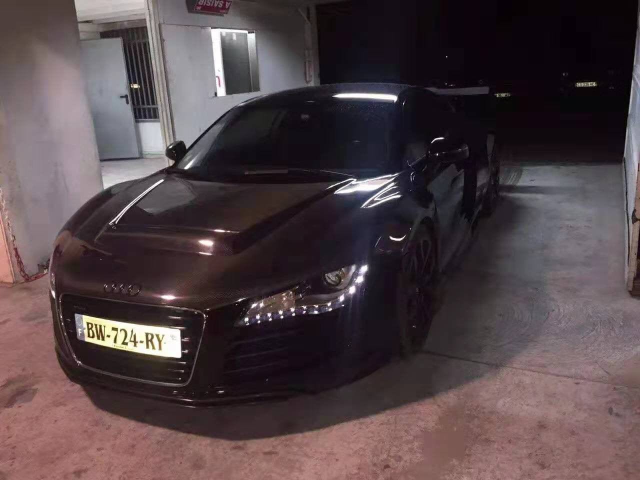 AUDI R8 Gen 1 PPI Style Front Vented Bonnet Hood 2006-2015 Kazento Carbon Parts Carbon Fiber R8-HOOD-LN-CF