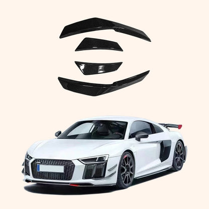 AUDI R8 V10 Coupe Carbon Front Bumper Side Canard Splitters 2016-2018