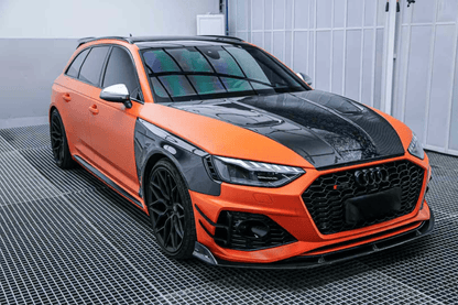 AUDI RS4 S4 A4 B9 B9.5 AE style Front Vents Fenders 2017-2025 Kazento Carbon Parts Carbon Fiber RS4-FF-LN-CF