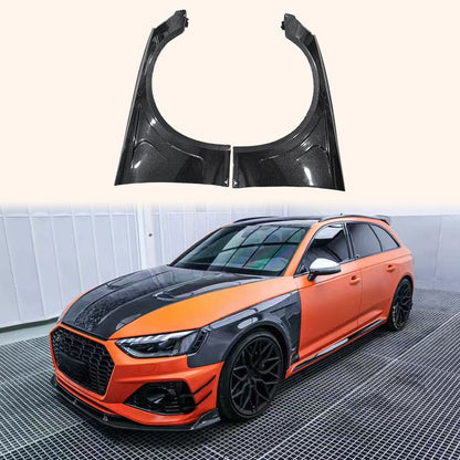 AUDI RS4 S4 A4 B9 B9.5 AE style Front Vents Fenders 2017-2025 Kazento Carbon Parts Carbon Fiber RS4-FF-LN-CF