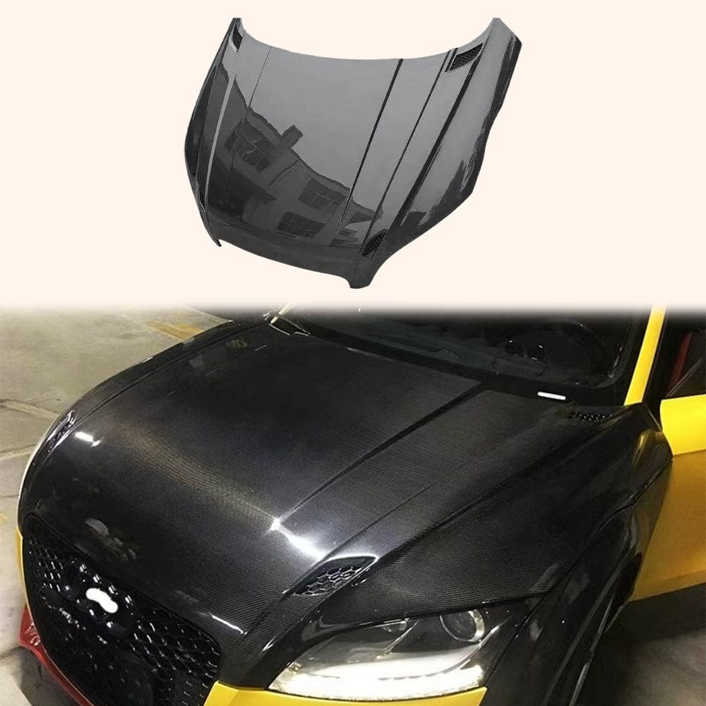 AUDI TT TTS TTRS 8J MK2 Front Vented Bonnet Hood 2008-2015 Kazento Carbon Parts Bonnets/Hoods Carbon Fiber TT2-HOOD-KZ-CF
