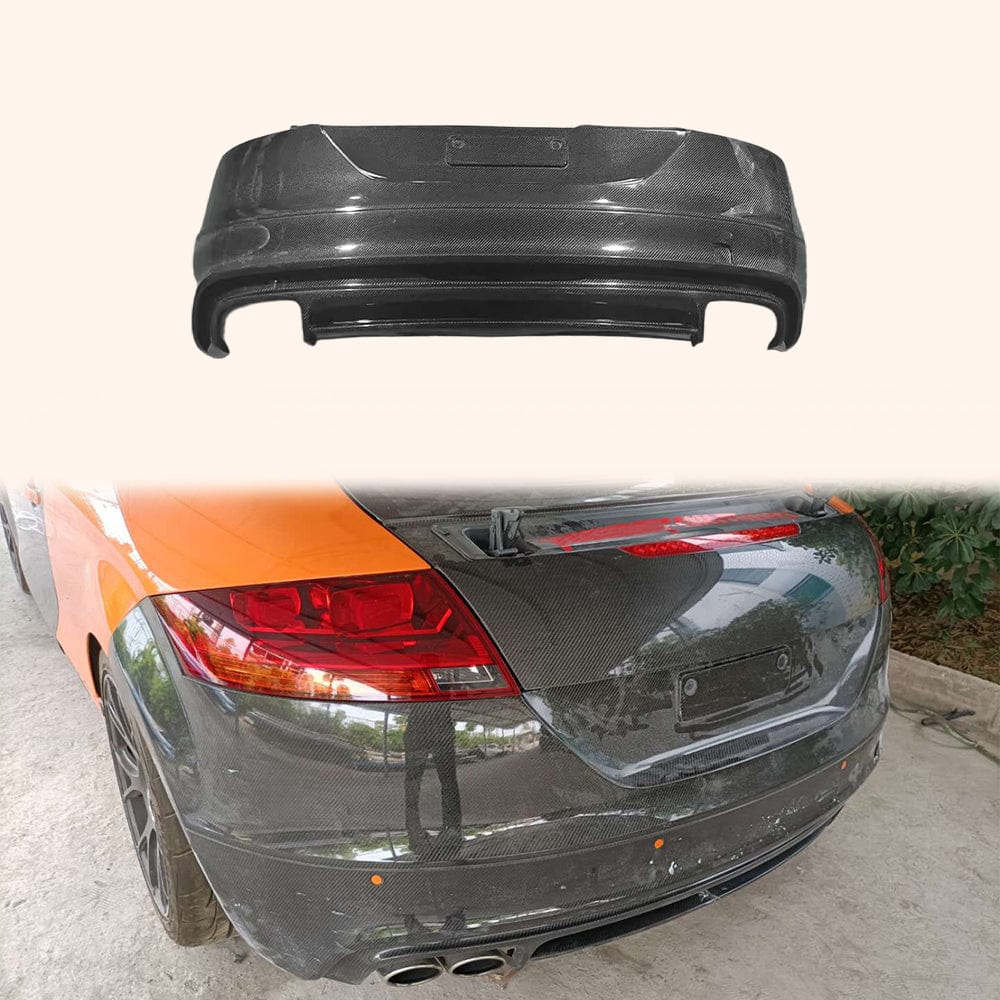 AUDI TT TTS TTRS 8J MK2 Rear bumper 2008-2015 Kazento Carbon Parts TTRS-RB-LN-CF