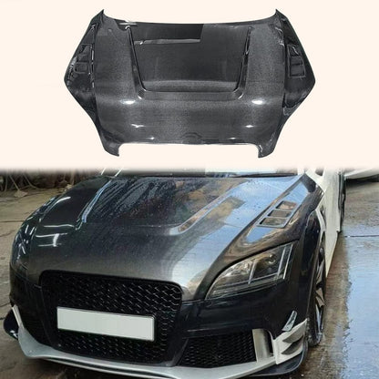 AUDI TT TTS TTRS 8J MK2 Vented Bonnet Hood 2008-2015 Kazento Carbon Parts Carbon Fiber TTRS-HOOD-LN-CF