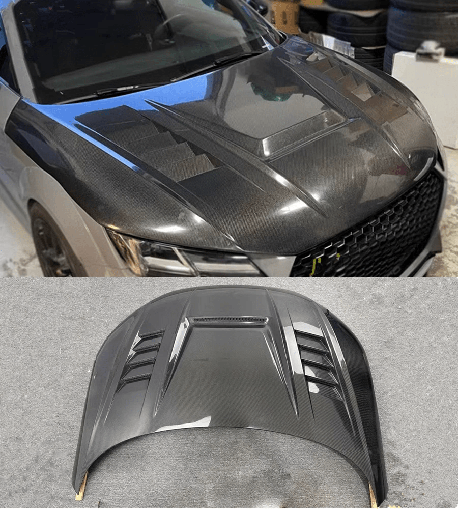 AUDI TT TTS TTRS 8S 8S.5 MK3 BZ Style Vented Bonnet Hood 2016-2024 Kazento Carbon Parts Carbon Fiber TTRS-HOOD-BZ-CF