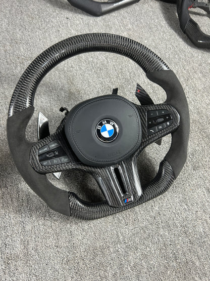 BMW M G30 Carbon Alcantara Steering Wheel+Carbon Cover & Shift Paddle