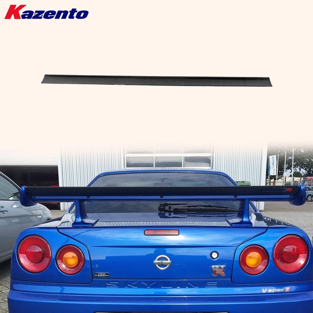 Blade For Nissan Skyline R34 GTR OEM Spoiler Rear Small Blade(For geunine OEM spoiler) Carbon Fiber Car Body Kit Kazento Carbon Parts 车身侧板 R34-RS-BLD-OE-CF