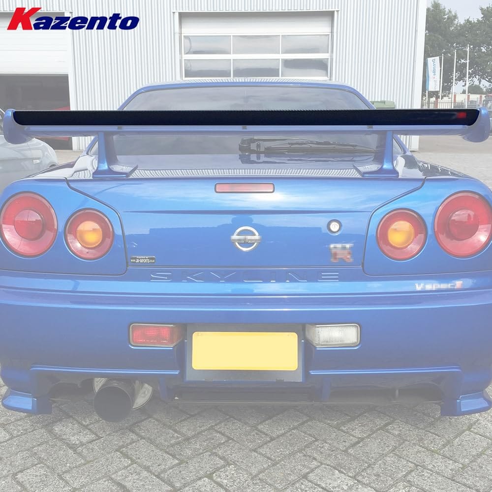 Blade For Nissan Skyline R34 GTR OEM Spoiler Rear Small Blade(For geunine OEM spoiler) Carbon Fiber Car Body Kit Kazento Carbon Parts 车身侧板 R34-RS-BLD-OE-CF