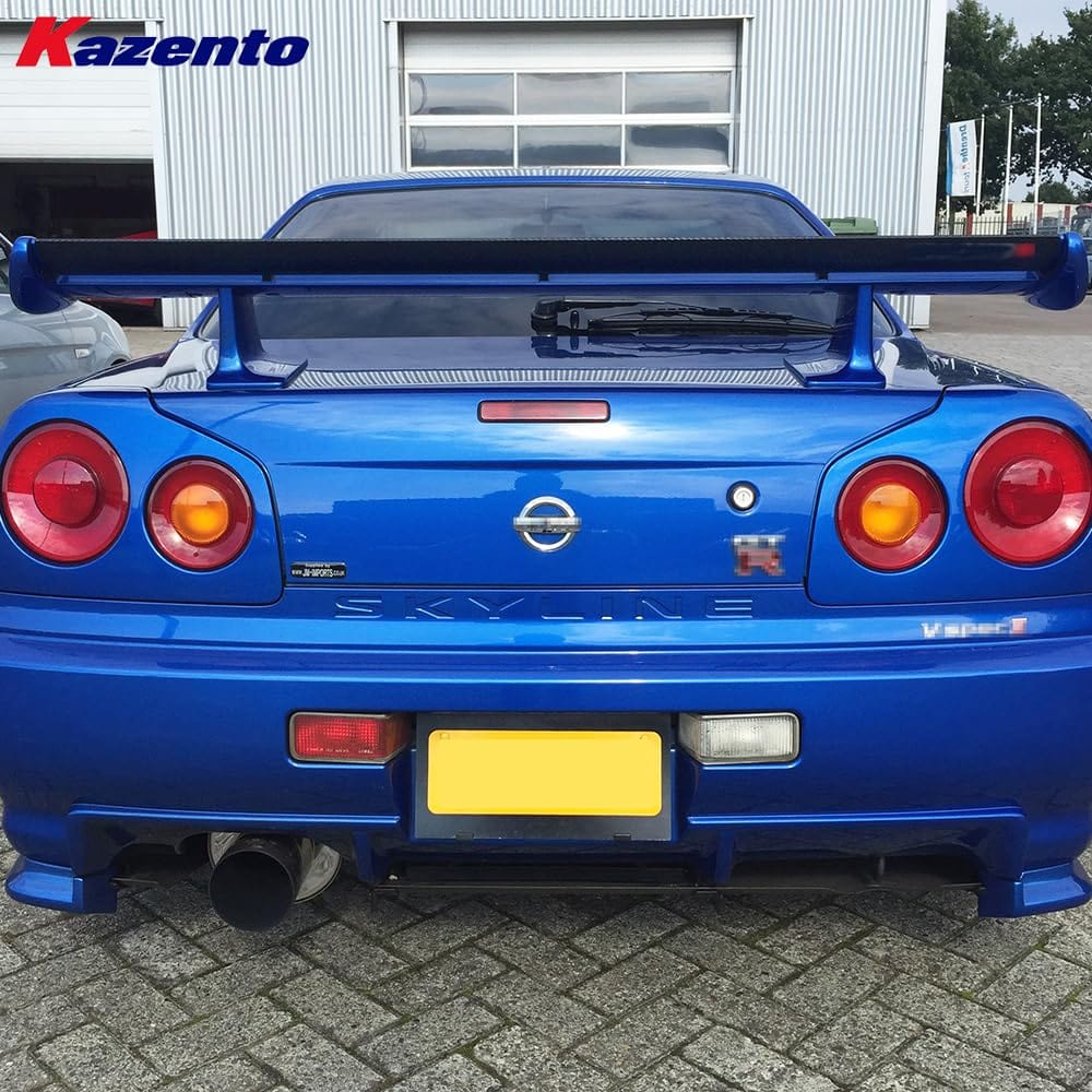 Blade For Nissan Skyline R34 GTR OEM Spoiler Rear Small Blade(For geunine OEM spoiler) Carbon Fiber Car Body Kit Kazento Carbon Parts 车身侧板 R34-RS-BLD-OE-CF