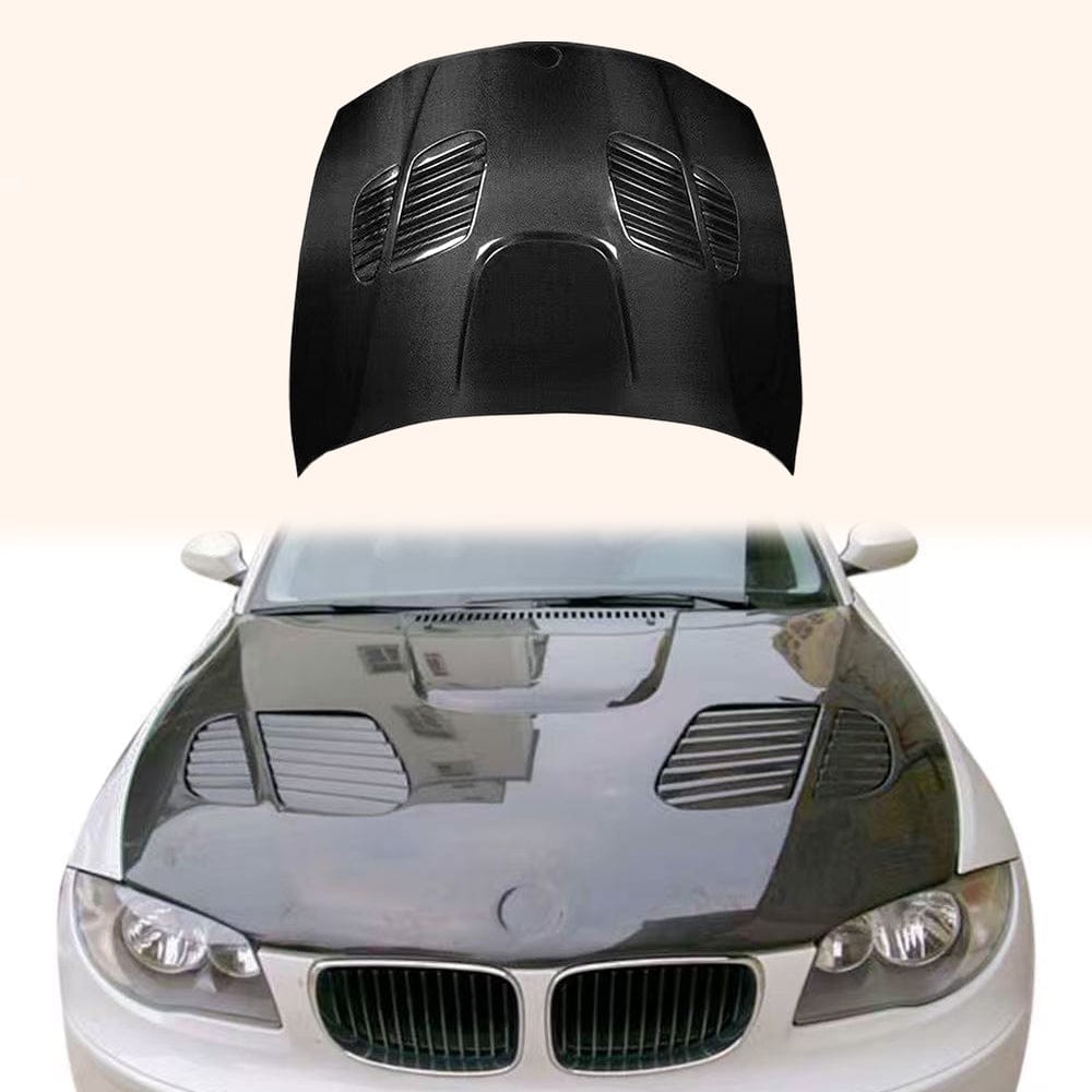 BMW 1 Series M Coupe E82 E88 GTR Front Vented Bonnet Hood 2008-2013 Kazento Carbon Parts Carbon Fiber E82-HOOD-GTR-CF