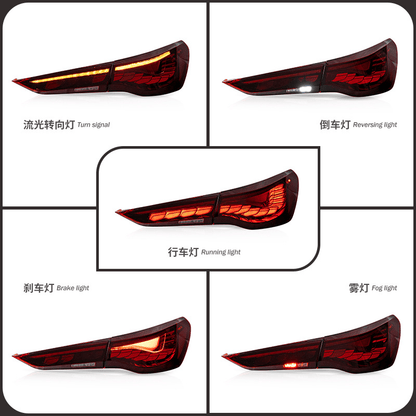 BMW 4-Series M4 G82 G83 G22 G23 G26 GTS Style OLED Tail Lights Set Kazento Carbon Parts