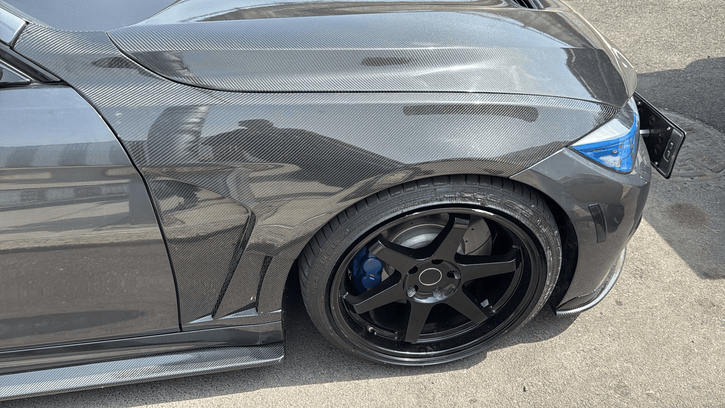 BMW F32/F33/F36 4 Series M4 Style Front Fenders with Vents 2013-2020 Kazento Carbon Parts 车身侧板 Carbon Fiber F32-FF-KZ-CF