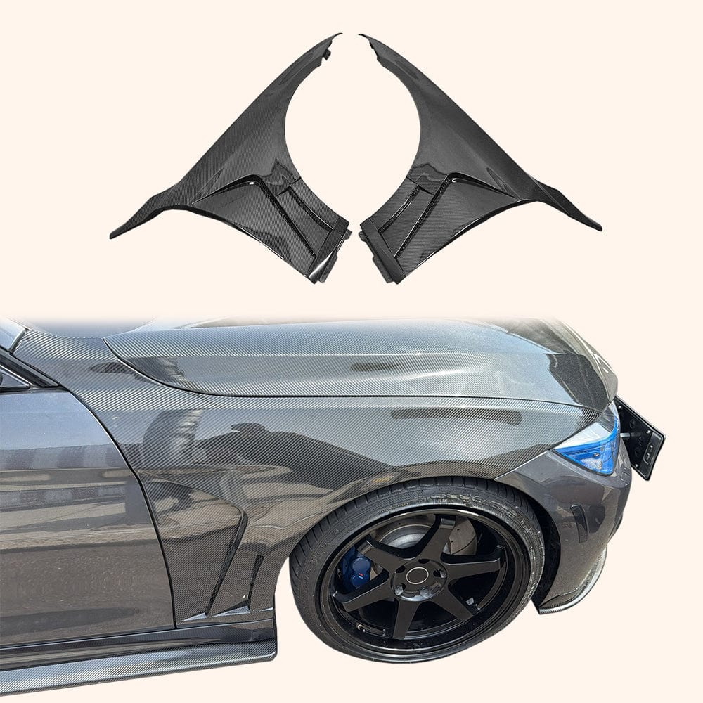 BMW F32/F33/F36 4 Series M4 Style Front Fenders with Vents 2013-2020 Kazento Carbon Parts 车身侧板 Carbon Fiber F32-FF-KZ-CF