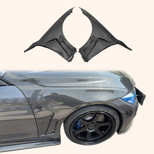 BMW F32/F33/F36 4 Series M4 Style Front Fenders with Vents 2013-2020 Kazento Carbon Parts 车身侧板 Carbon Fiber F32-FF-KZ-CF