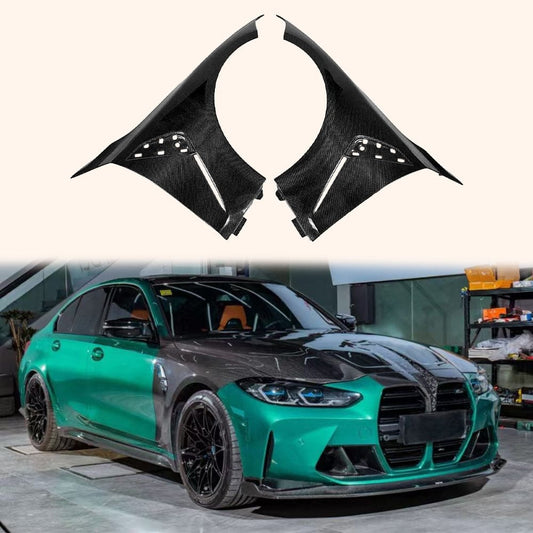 BMW G80/G81 M3 & G82/G83 M4 Front Vented Fenders 2020+ Kazento Carbon Parts 车身侧板 Carbon Fiber G80M3-FF-OE-CF