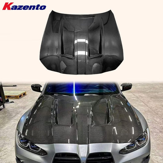 BMW M4 G82 2020-24 2 Door Coupe KZ Style Vented Front Hood Bonnet Kazento Carbon Parts 车身侧板
