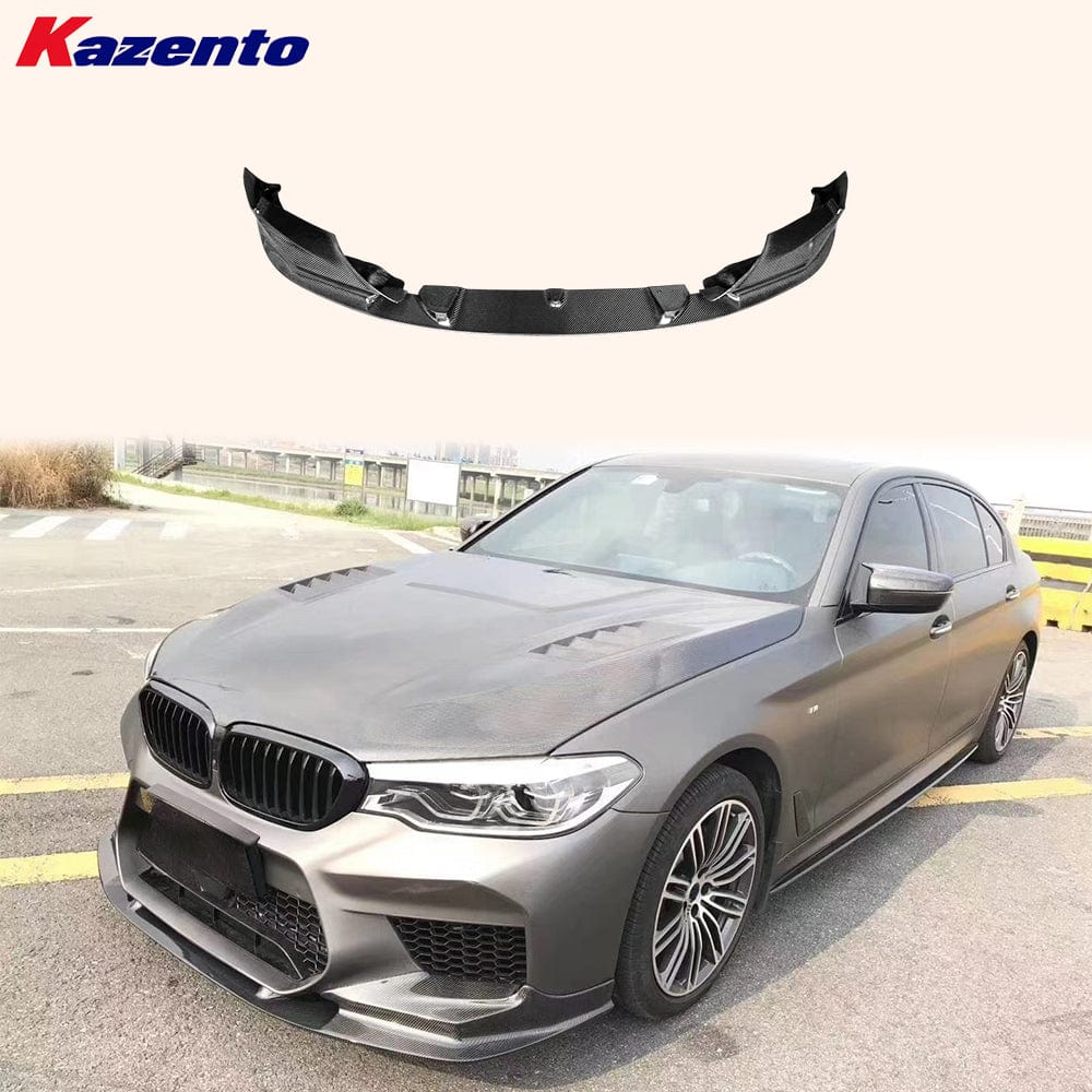 BMW M5 F90 4 Door 3D Style Front Bumper Lip 2017-2019 Kazento Carbon Parts Carbon Fiber F901719-FL-3D-CF